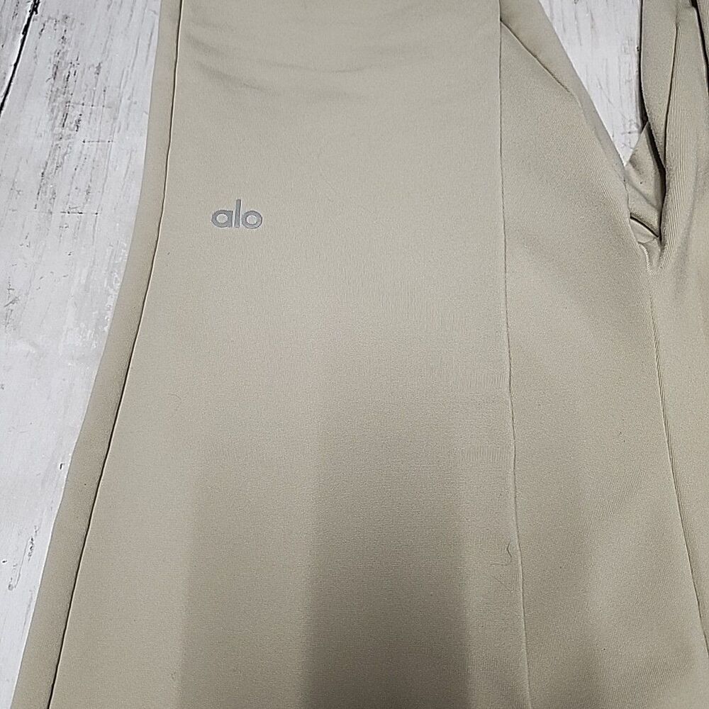 Alo Yoga Women's Ivory Airbrush High-Waist Bootcut Split Hem Leggings Pants S - Picture 5 of 9